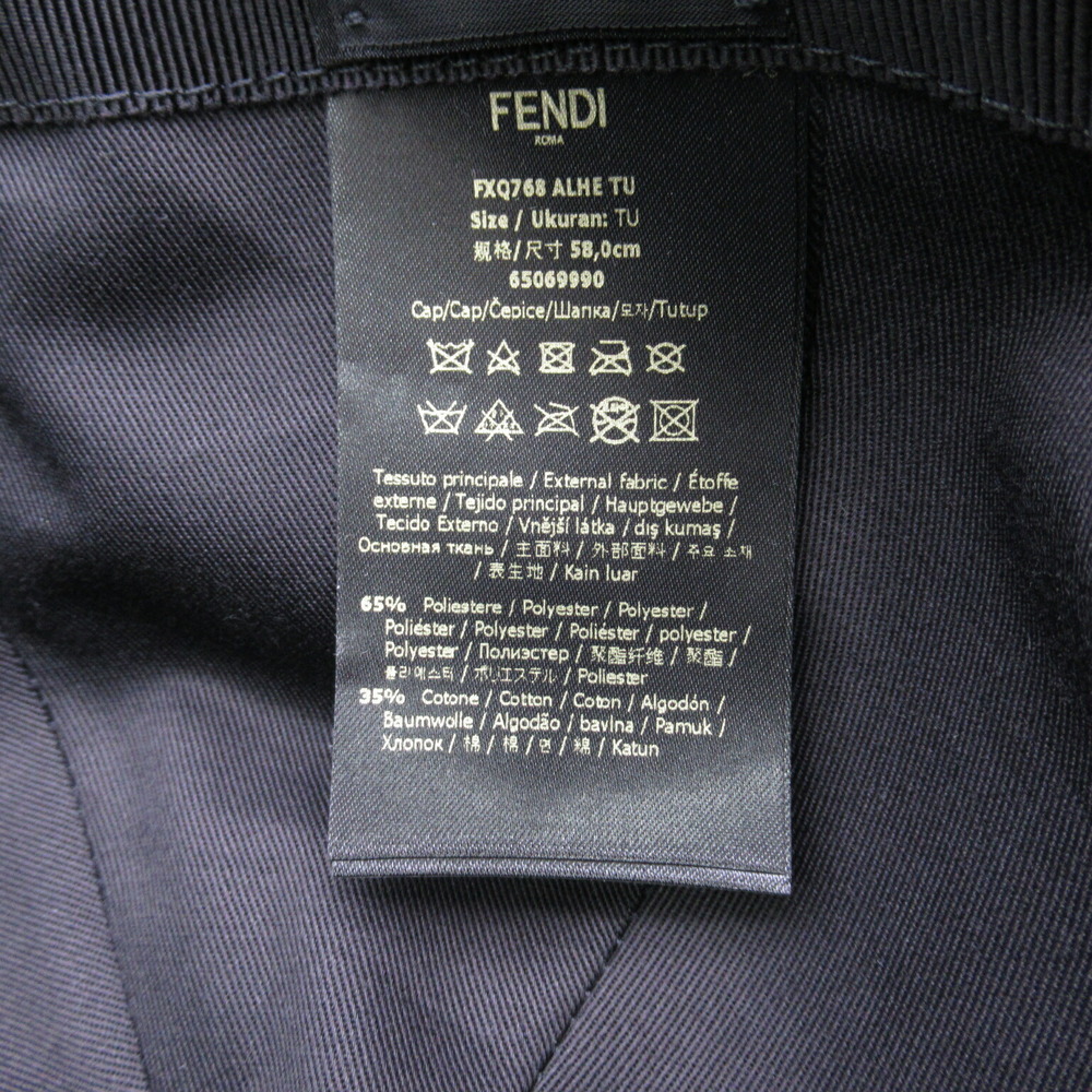 Fendi Baseball Cap Hat Polyester Black - image 6